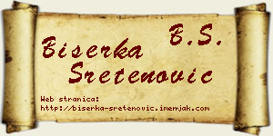 Biserka Sretenović vizit kartica